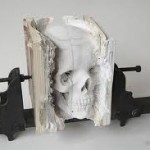 skull in book