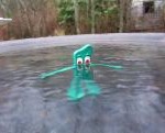 Gumby in pool